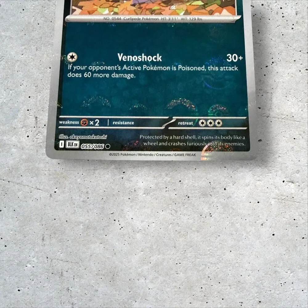 Pokemon WHIRLIPEDE 055/086 - Black Bolt - Poke Ball Pattern - MINT